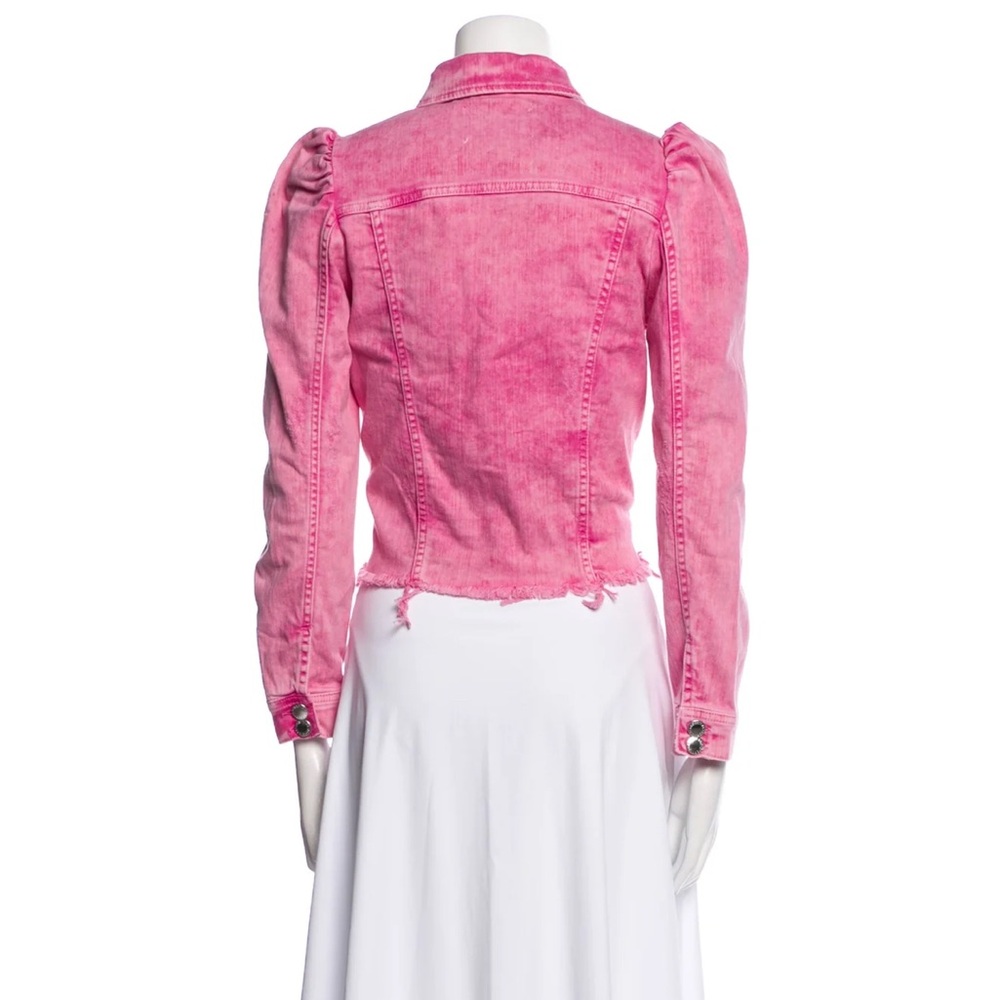 Retrofete Pink Distressed Denim Jean Jacket - Picture 3 of 5